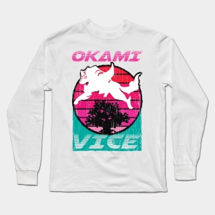 Okami Vice - Miami Vice and Okami Mashup Long Sleeve T-Shirt